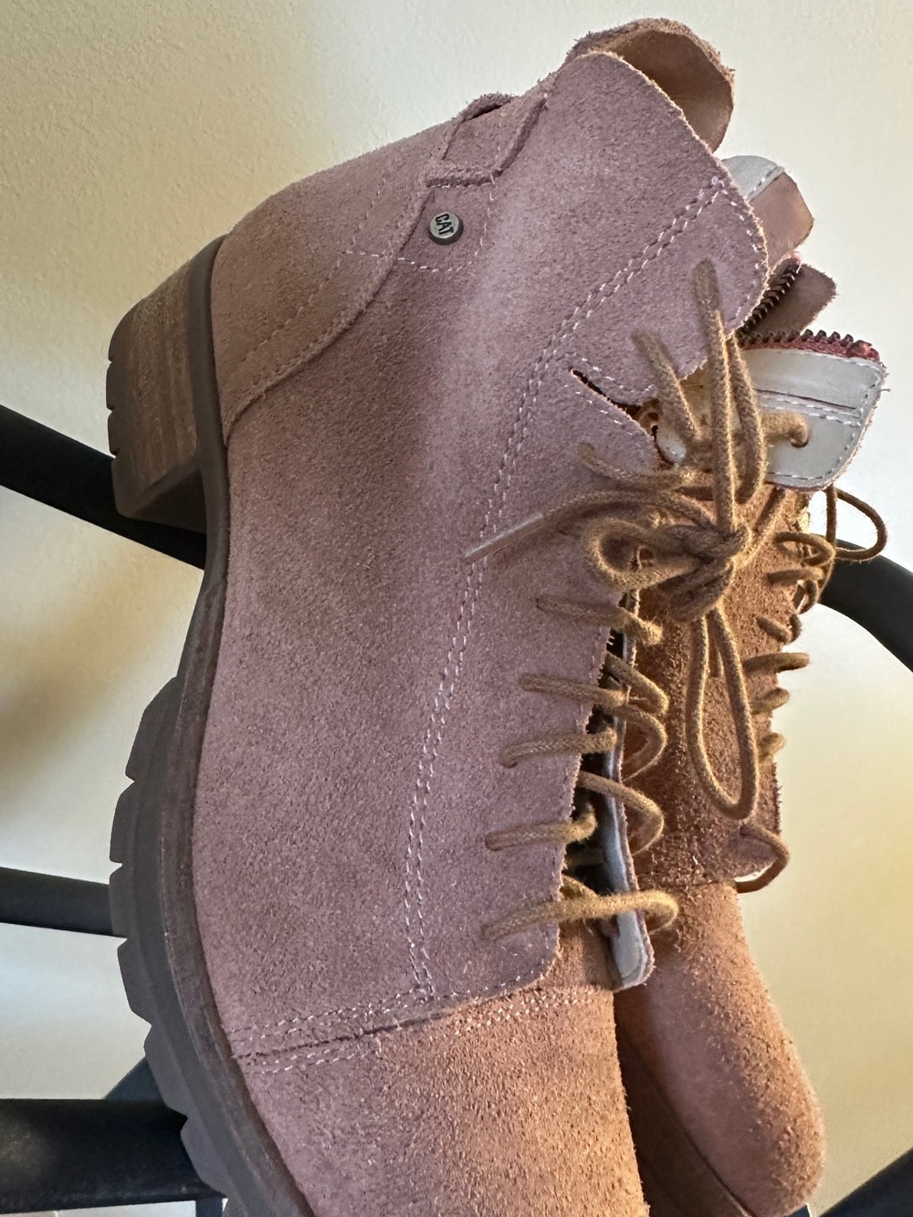 Caterpillar Tan Suede Lace-Up Ankle Boots - Picture 2 of 6